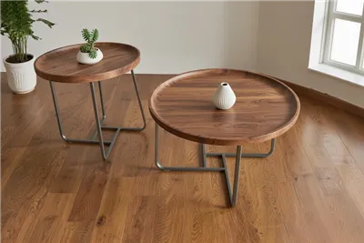 Set di 2 tavolino con vassoio